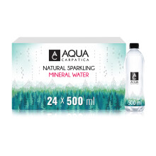 AQUA Carpatica 500ml x 24 - Pure Natural Sparkling Mineral Water for Optimal Hydration, Nitrate-Free, Abundant in Calcium & Magnesium, Naturally