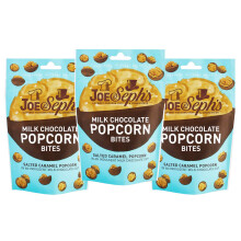 Joe & Seph's Milk Chocolate Popcorn Bites 3 Pack - Salted Caramel Popcorn 63g