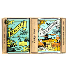 Funky Ouma Taste Africa Gift Set ? 2 Flavours: Braai Sea Salt & African Rub - Gourmet All Purpose Seasoning for BBQ & Cooking | Natural Seasoning Made