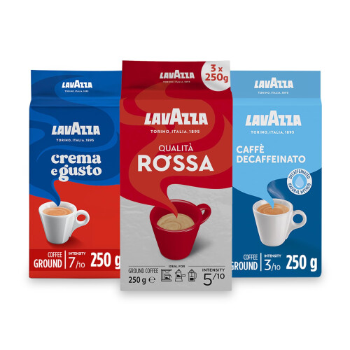 Lavazza Lavazza Ground Coffee - Dark, Medium & Decaf - 3 Pack.