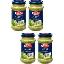 Barilla: "Pesto alla Genovese" With fresh basil - 6 Ounce (170g) Bottles (Pack of 4) - [ Italian Import ]