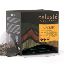 Celeste Assorted Tea Bags Herbal & Green Tea Sampler 15 Pyramid Bags Natural Ingredients