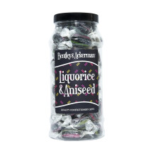 Liquorice & Aniseed Sweets - (440g) Original Retro Boiled Liquorice & Aniseed Sweets Gift Jar By Bentley & Ackerman's Sweet Shop.