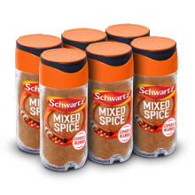 Schwartz Ground Mixed Spice 28 G | Jar | Pack of 6 | Expertly Blended | With Coriander, Caraway, Nutmeg, Cloves and Cinnamon | Perfect for Hot Buns,