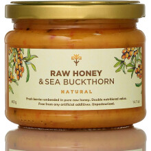 Earthbreath Raw Honey with Sea Buckthorn 400g - Pure, Unpasteurised, Unfiltered Raw Honey with Sea Buckthorn | Sugar Free Jam with No Additives Boosts