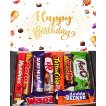 Happy Birthday Celebrations Chocolate Gift Box, Dairy Milk Hamper, Full Sized Bars, Letterbox Friendly, Perfect for Presents, Surprises Birthdays and