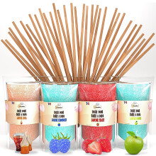 GREENDOSO? Sugar For Candy Floss Machine (4x320g) - Pack of 4 Flavours (Strawberry/Cola/Raspberry/Apple) - 50 Sticks