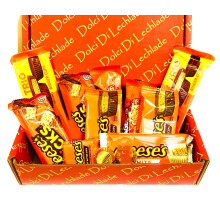 American Chocolate Peanut Butter Gift Box by Dolci Di Lechlade American Sweets Valentines Day Love Chocolates Peanut Butter Cups Pieces Sticks Nut Bar