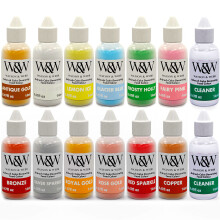 Watson & Webb Lustre Edible Airbrush Colours; Metallic & Pearl Sheen; Stunning Effects for Cakes, Cookies, Cupcakes, Pastry, Decorative Baking,