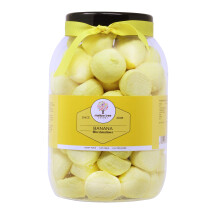 Banana Flavoured Yellow Marshmallow Balls in a Gift Jar, 600g By Mallow Tree. Gluten Free Dairy Free Fat Free Marshmallows Luxury Ribbon Gift Jar ,