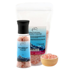 TKS Pure Himalayan Pink Salt - Natural & Unrefined Pink Himalayas Salt, 80+ Minerals, Suitable for Seasoning & Cooking, Available in Refillable Jar,