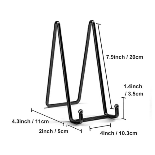 Suporte de metal preto para pratos – Cavalete de exibição de 15 cm (6 polegadas) 2
