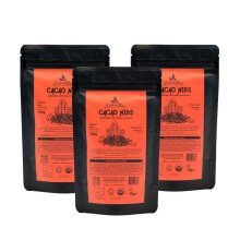 SelvaBio Organic Sweet Cacao Nibs with Yac?n and Panela, Criollo Variety from Peru, Raw Vegan Superfood Snack 300 g (3 x 100 g)