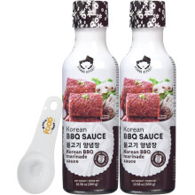 Ajumma Republic Korean BBQ Marinade Sauce 300g Pack of 2 with World Food Shop Scoop - Korean Flavours for Grilling, Bulgogi, Galbi - Versatile Cooking