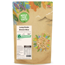 Wholefood Earth Long Grain Brown Rice 3 kg | GMO Free | Natural | Source of Fibre