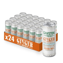 Cawston Press Sparkling Ginger Beer Blended with Sparkling Water and Pressed Apple (250ml x 24 cans) | Gluten Free - Vegan - No Added Sugar