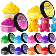 Food Colouring Powder - 10 Colours Concentrated Food Colour Powder for Baking, Cake Decorating, Candy, Macaron, Icing and Cooking - Neon Food Dye for