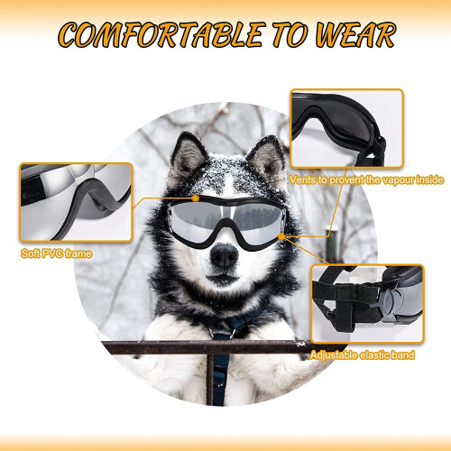 Hunde-Sonnenbrille mit UV-Schutz, verstellbare Passform, mittelgroß 1
