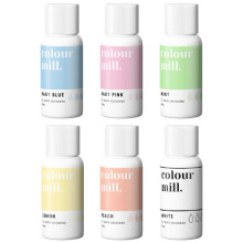 Colour Mill Edible Food Paint Bundle Colouring Liquid Cake Cookie Dye for Baking Icing Sugarpaste Fondant (x6 20ml)- Pastel Colours