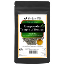 Gunpowder Temple of Hunnan Loose Leaf Green Tea (500g) Chinese Green Tea Aromatic Hand-Rolled Fresh Invigorating Bold Rich Slightly Smoky Tart Vegetal
