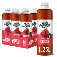 Harry Brompton?s Summer Berries Iced Tea (6 x 1.25L Bottles) ? Refreshing ? British Brewed ? Made with Black Tea & Real Berry Juice ? Low Calorie, No