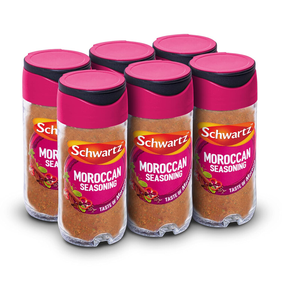 Schwartz Moroccan Seasoning 40 G | Jar | Pack Of 6 | Expertly Blended Mix Of Roasted Cumin, Cinnamon & Mint | Great For Marinating Chicken Or Lamb