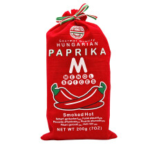 Menol Spices Authentic Hungarian Smoked Paprika Powder (Smoked Hot 200g) Premium Gourmet Quality, Incredible Smokey and Spicy Flavour, Vibrant Red,