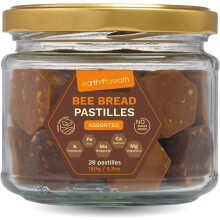 Earthbreath Assorted Bee Bread Pastilles - 150g (5.3 oz) Pure Raw Natural Perga/Ambrosia - Bee Pastilles with Black Currant, Sea Buckthorn Berries and
