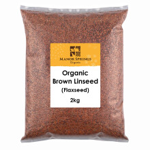Organic Brown Linseed (Flaxseed) 2kg by Manor Springs Organic