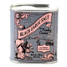 Funky Ouma Black Garlic Salt 250g - South African All Purpose Seasoning with Mixed Herbs for Men, Women, Foodies & Dads ? Natural, Vegan, Low Sodium ?