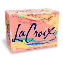 La Croix Naturally Essenced | 0 Calorie | 0 Sweetener | 0 Sodium | Grapefruit (Pamplemousse) Sparkling Water 355ml (Pack of 12)