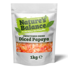 Nature?s Balance Dried Papaya Cubes 1kg Dehydrated Natural Tropical Diced Fruit Snack | Resealable Bag