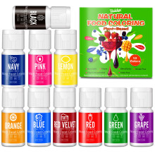 Natural Food Coloring - 10ml x 10 Vibrant Plant Based Food Coloring for Baking and DIY, FD&C & Artificial Dye-free, Organic, Gluten-free, Vegan,