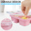 Coffret Bento en paille de blé, 4 compartiments, lot de 4 4