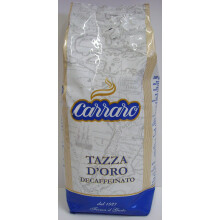 Carraro 1927 Taza D'oro Decaffeinated Premium Italian Gourmet Coffee Beans 500gr