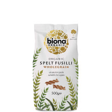 Biona Organic Wholewheat Spelt Fusili 500g (Pack of 5)