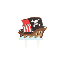 Culpitt Pirate Ship Pic Cake Topper, 1 Pc, Gum Paste Cake Decorations For a Fun Birthday Cake, Colourful Time-Saving Topper, Multicolour, 20125