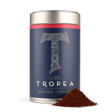 Caff? Tropea Ground Coffee for Espresso Machines, Medium to Dark Roast Italian Coffee Ground, Robusta & Arabica Strong, 227g Tin Espresso