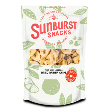 Sunburst Snacks Dried Banana Chips, Sweet & Crispy Dried Fruit, No Seed Oils, Gluten Free, 1KG