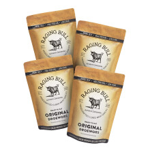 Raging Bull 1kg Droewors Original - 4 x 250g Pack - Traditional South African Beef Drywors Sticks - High Protein Snacks - Grass Fed Beef Drowers - Low