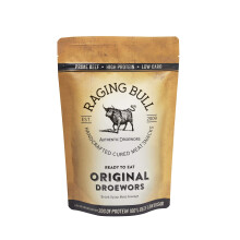 Raging Bull 250g Droewors Original - Traditional South African Beef Drywors Sticks - High Protein Snacks - Grass Fed Beef Drowers - Low Carb Keto