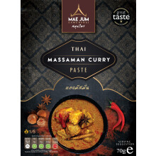 Authentic Thai Massaman Curry Paste by Mae Jum | 3 pack x 70g | Mild Spice | Great Taste Award Winner | Up to 8 Servings per Pack | 100% Natural |