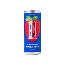 One Living - Water Kefir, Strawberry with Rhubarb, 12 x 250ml, All Natural Ingredients, Lightly Sparkling Drink, Vegan