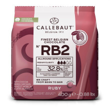 Callebaut Ruby Chocolate Callets RB2 400g | Intense Fruity Pink Chocolate | 32.8% Cocoa