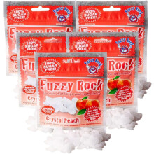 Fuzzy Rock Crystal Peach Mints - Natural Sugar-Free Breath Freshener with Xylitol Crystals for Fresh Breath, Clean Teeth & Healthy Gums | Great for