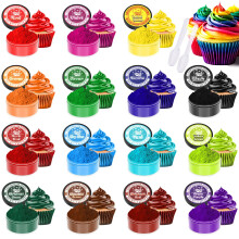 Food Colouring Powder - 15 Colours x 5g Food Colouring Set, High Concentrated Food Dye, Edible Paint for Macarons, Cake Decorating, Baking, Icing,