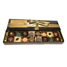 Luxury Chocolate Gift Box ? 16 Handmade Belgian Truffles in Milk, Dark, White & Pink ? Youlden?s of Yorkshire