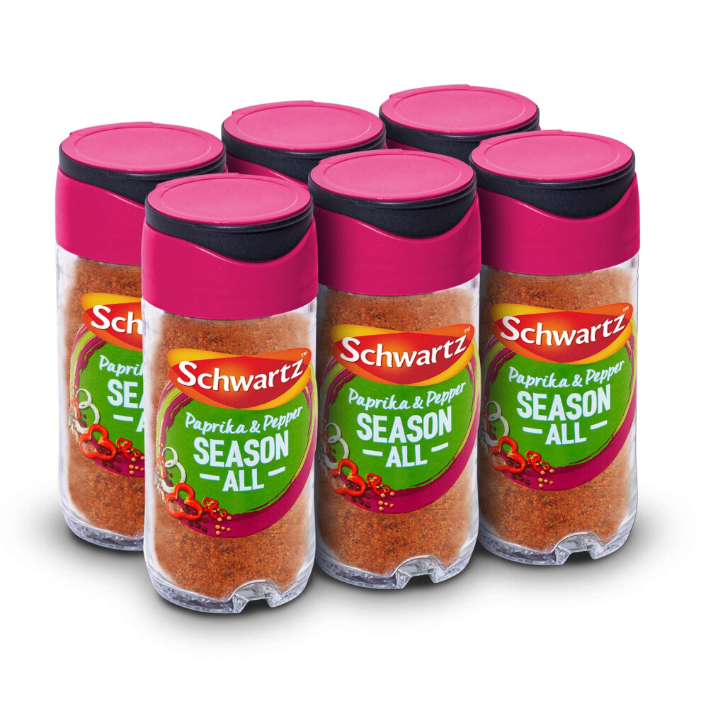Schwartz Season All Salt, Paprika And Pepper 70 G | Jar | Pack Of 6 | Expertly Blended With Paprika, Black Pepper & Celery Seeds