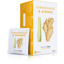 Nutra Tea Lemongrass & Ginger Tea - 40 Individual Wrapped Bags - Herbal Infusion (2 Pack)