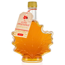 Little Quebec Sugar Shack Canadian Maple Syrup, Canada Grade A Amber Rich Taste. 500ml Maple Leaf Glass Bottle, Souvenir, Gift, 100% Pure from Canada